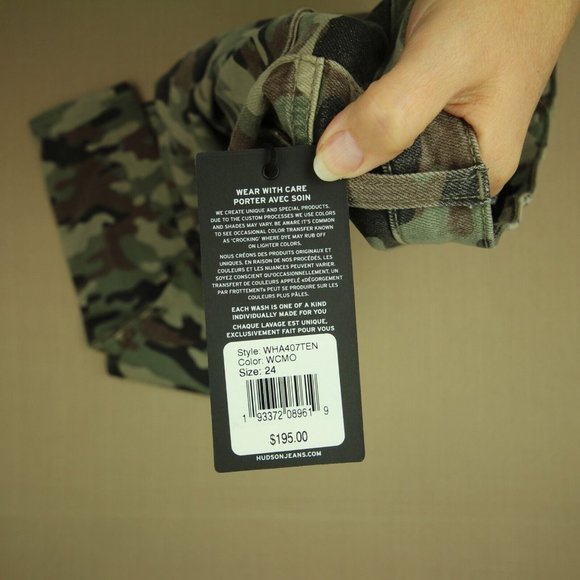 Hudson Barbara High Waist Super Skinny Ankle Jeans Women's Sz 24 Camouflage NWT - Picture 12 of 12
